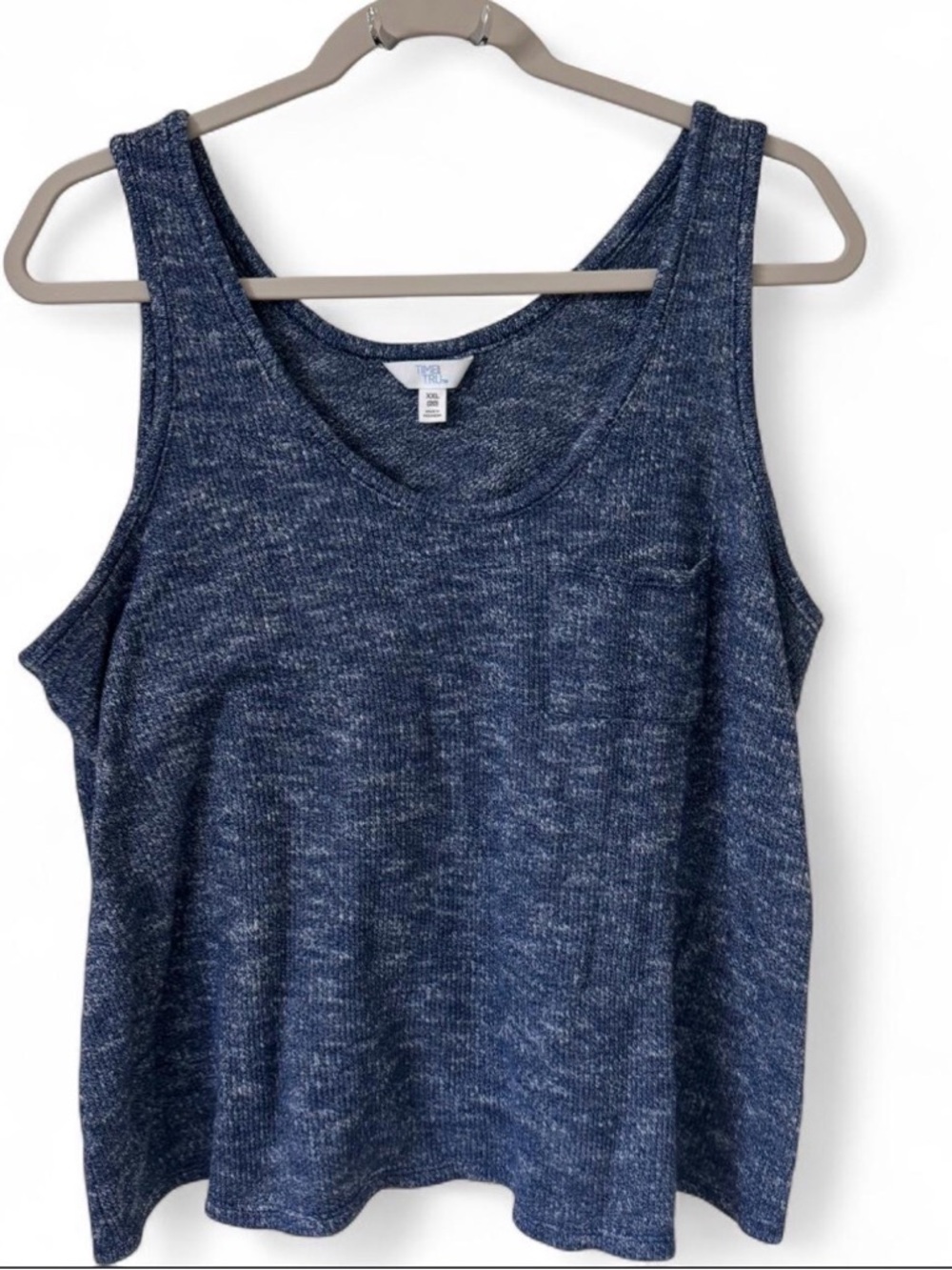 Time and Tru Navy Heather Scoop Neck Tank